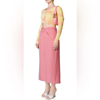 Draped Knot Skirt in Rosetta