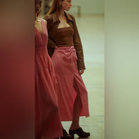 Draped Knot Skirt in Rosetta