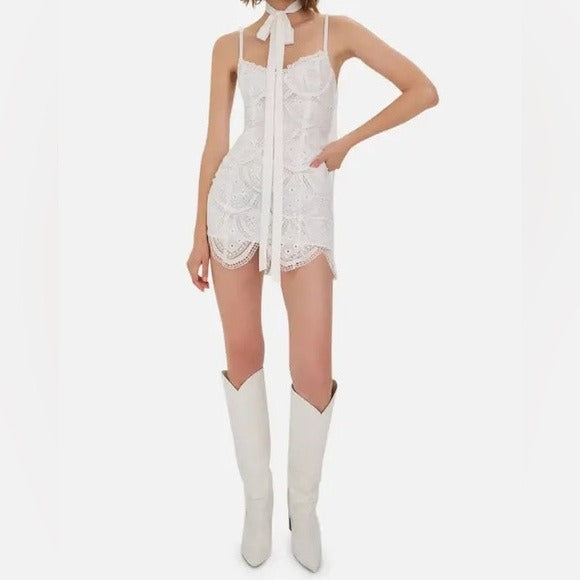 Sandra Mini Dress in White Size Medium