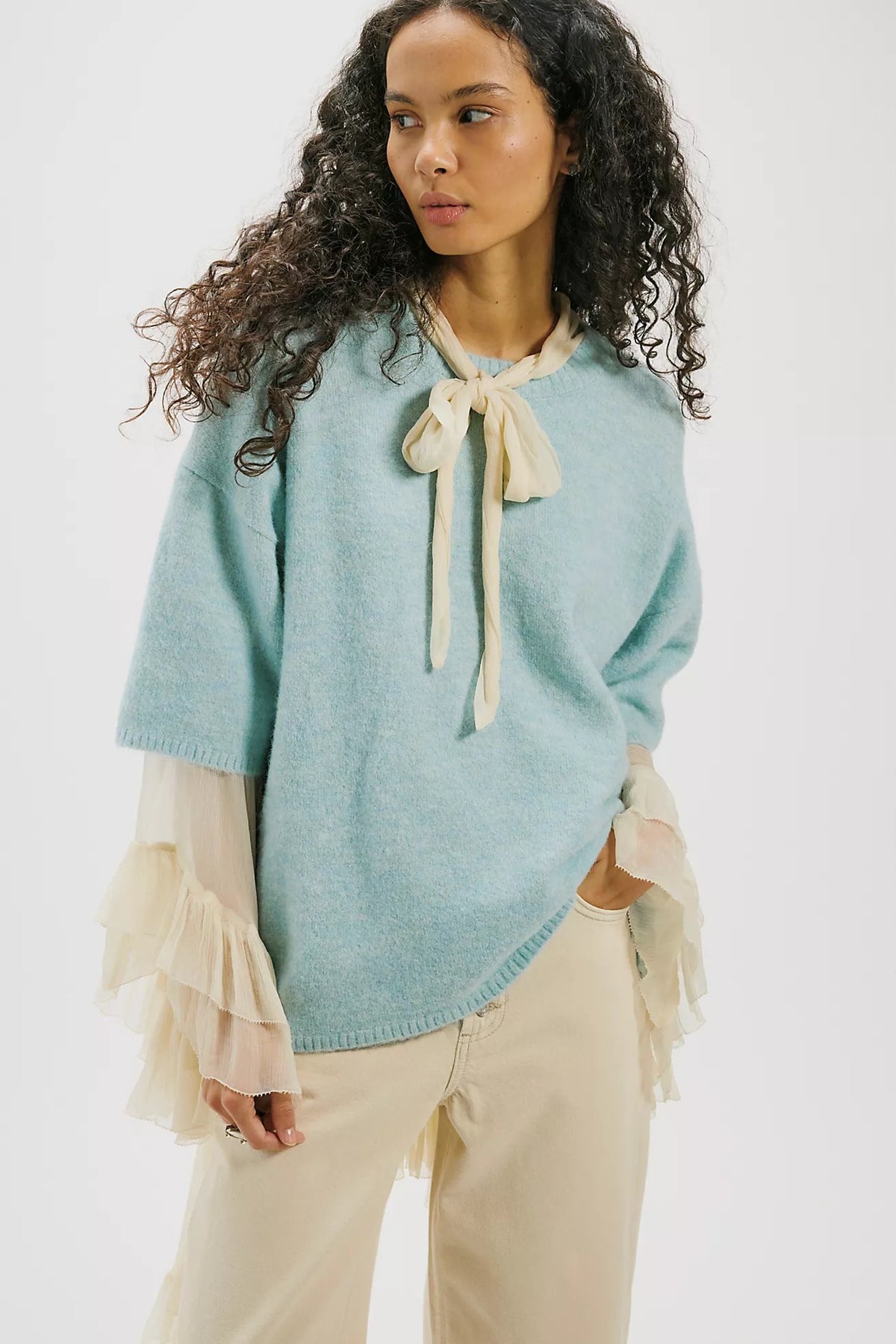 Margot Sweater Tee in Angel Falls Melange