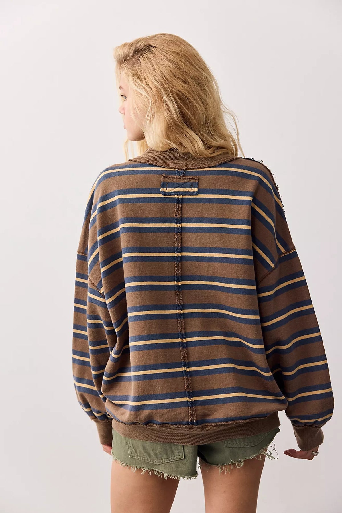 Palm Springs Striped Pullover in Army Combo