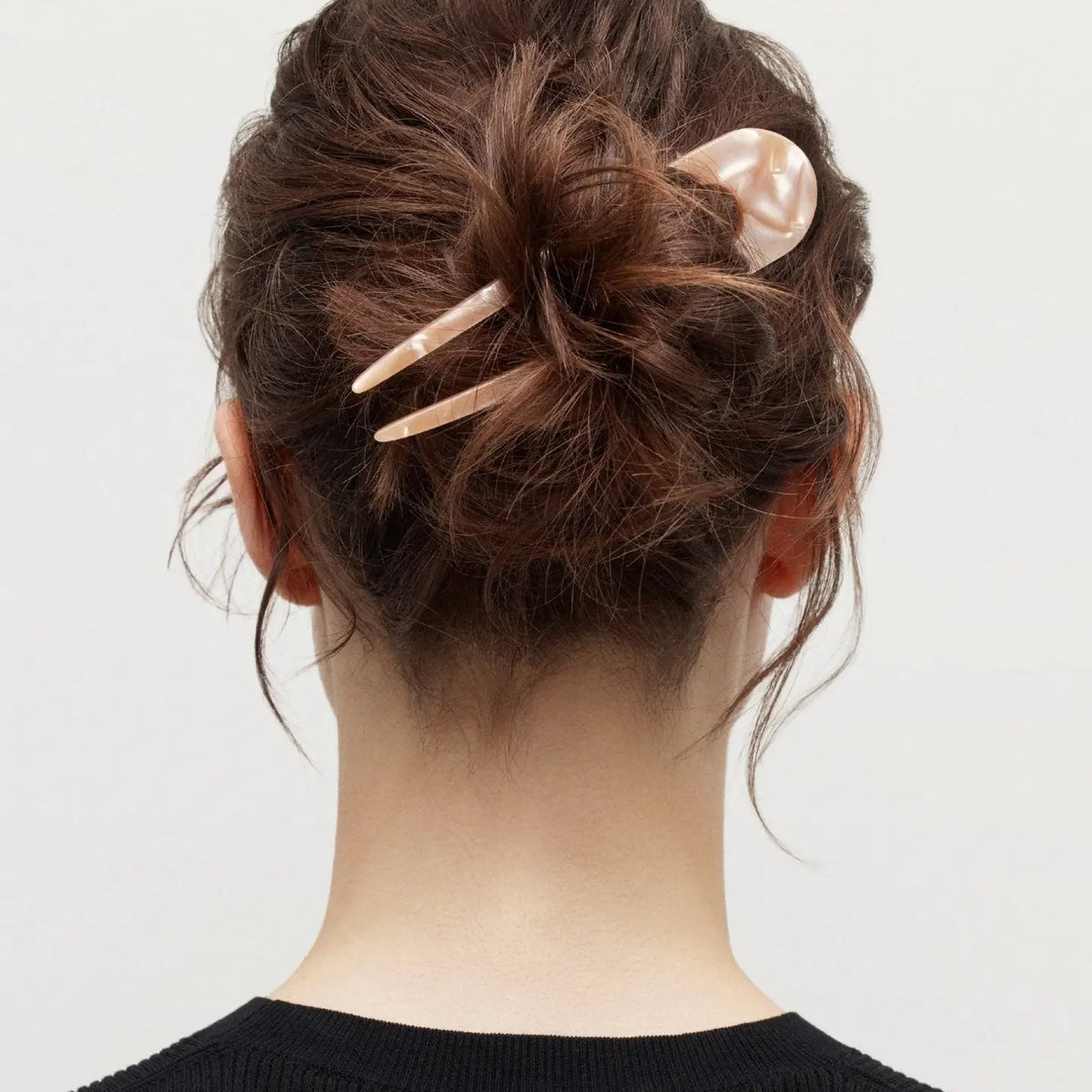 French Hair Pin in Peach Shell