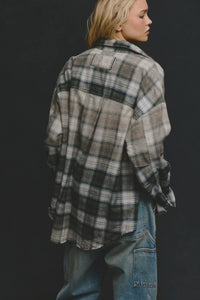 Lexi Plaid Shirt in Forest Green Combo