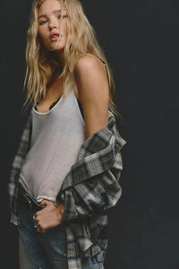 Lexi Plaid Shirt in Forest Green Combo