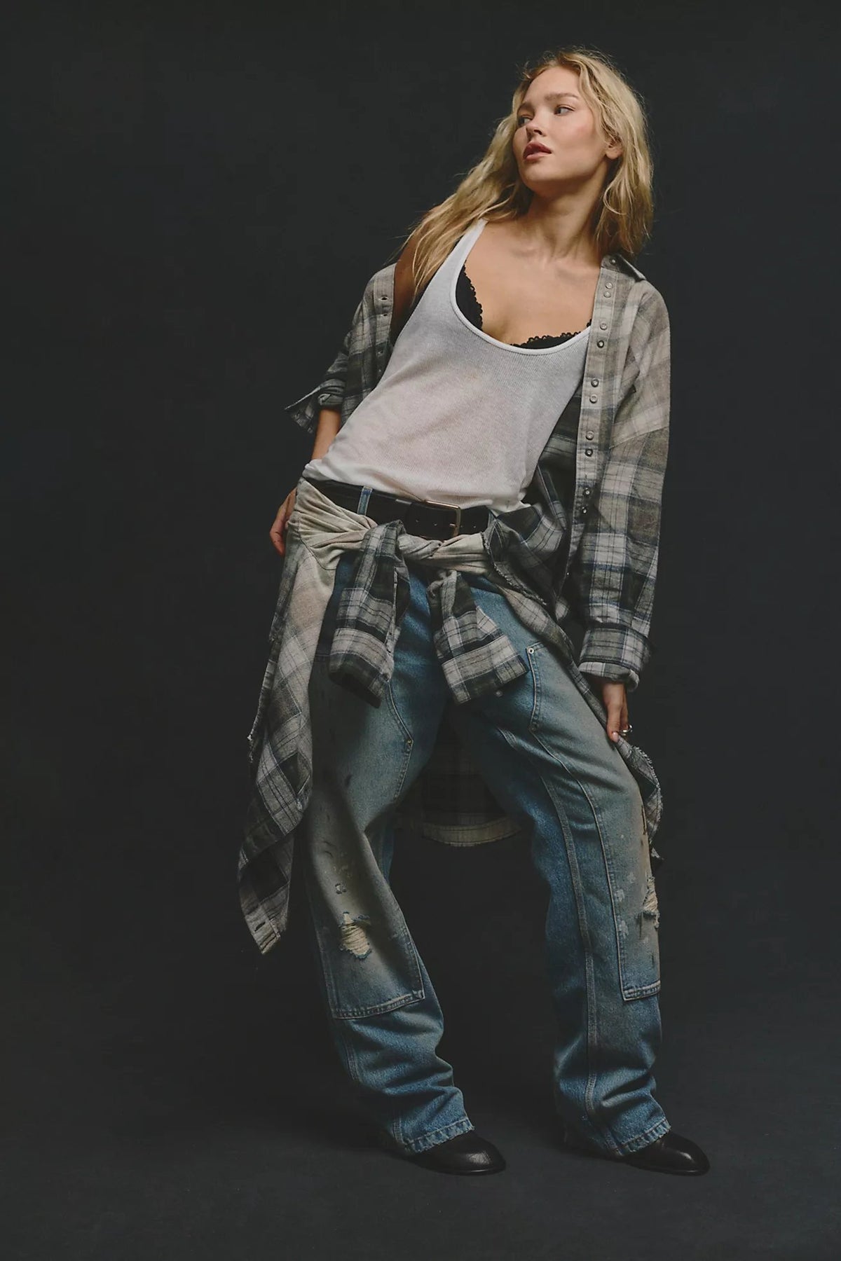 Lexi Plaid Shirt in Forest Green Combo
