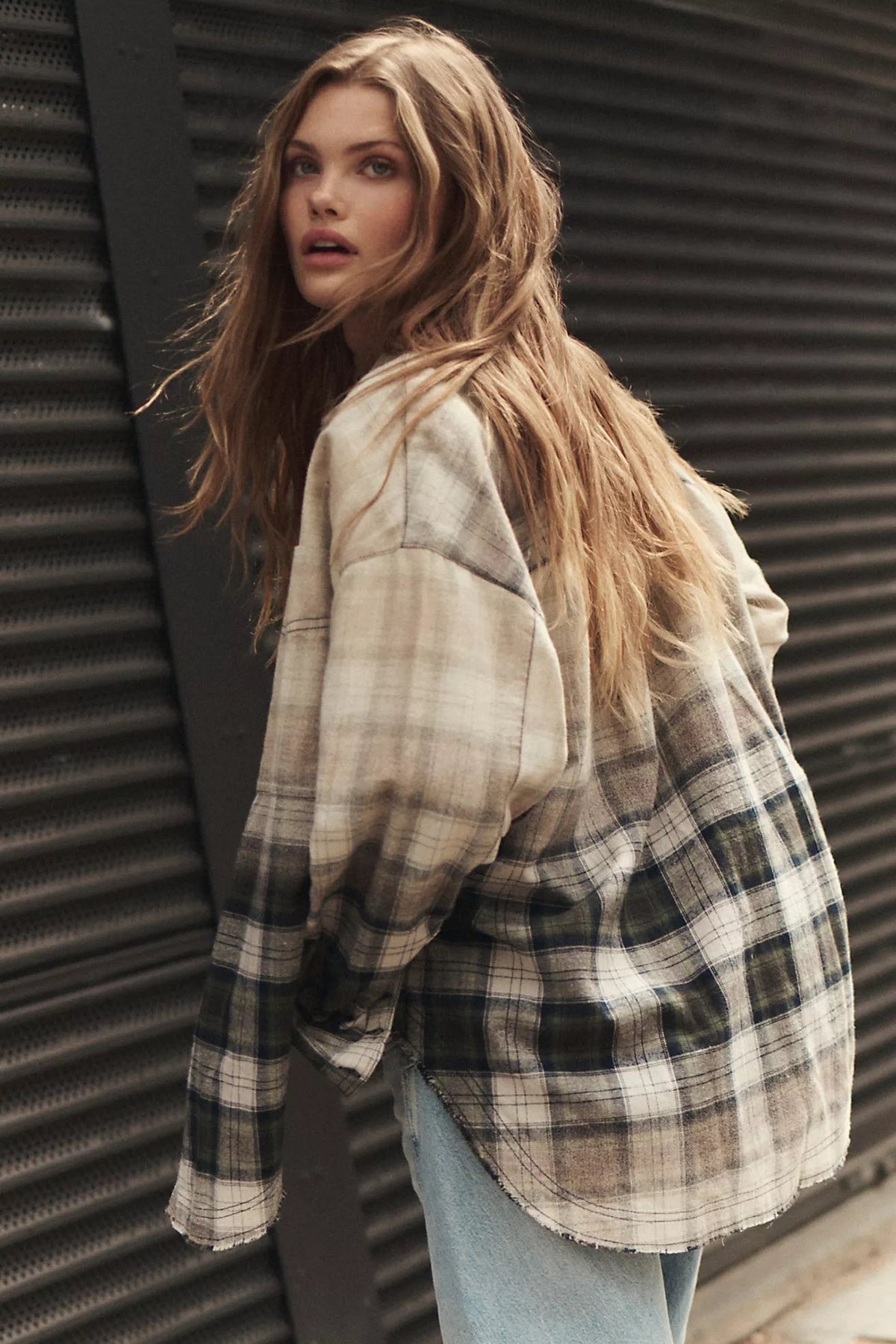 Lexi Plaid Shirt in Forest Green Combo