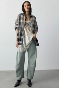 Lexi Plaid Shirt in Forest Green Combo
