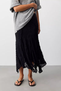 Bella Lace Mermaid Skirt in Black