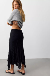 Bella Lace Mermaid Skirt in Black