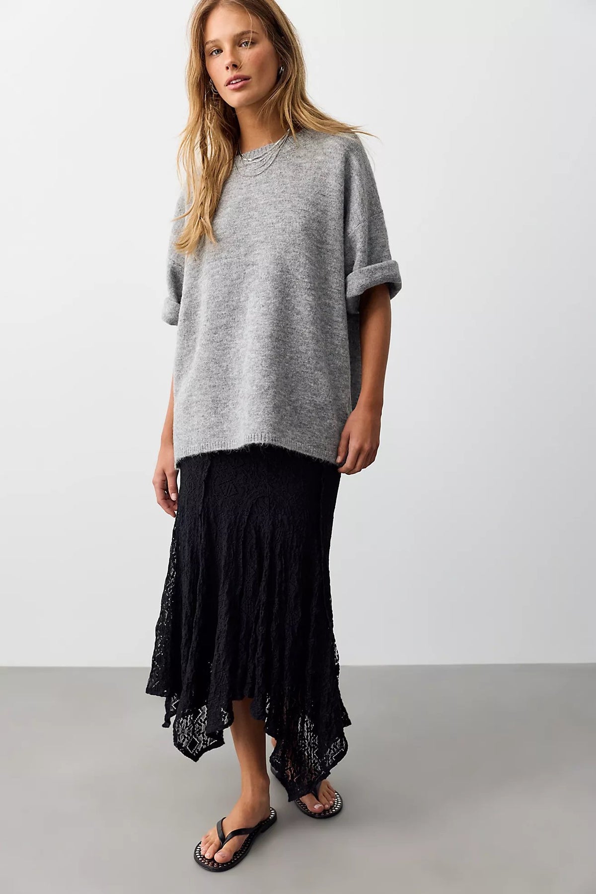 Bella Lace Mermaid Skirt in Black