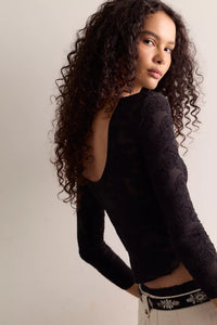 Night Shift Layering Top in Black