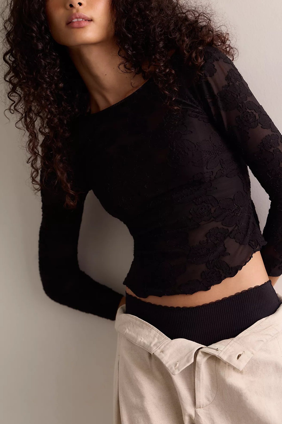 Night Shift Layering Top in Black