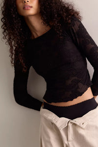 Night Shift Layering Top in Black