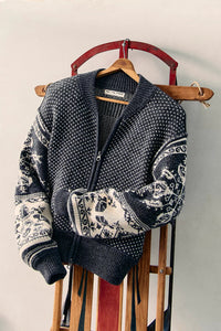 Isle Tide Zip Up in Charcoal Combo