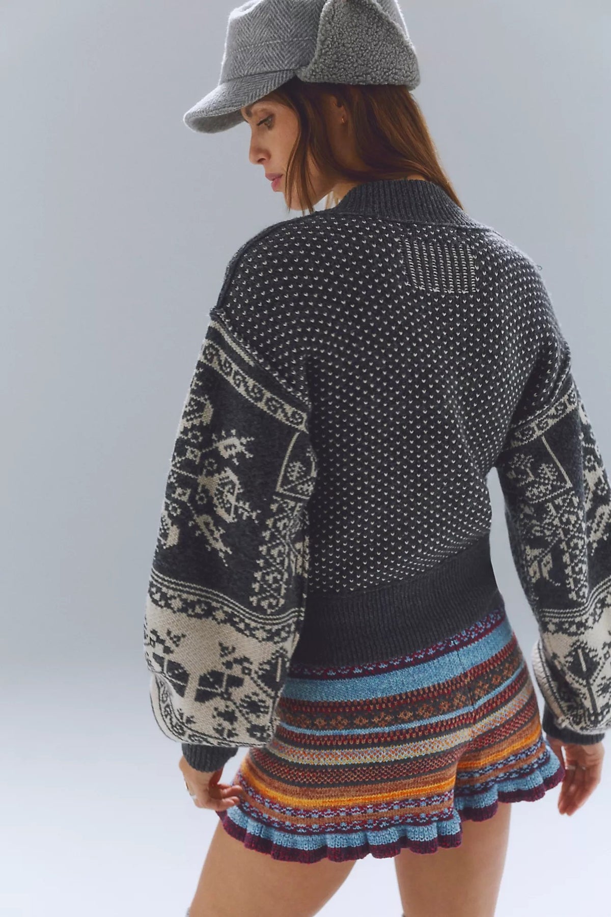 Isle Tide Zip Up in Charcoal Combo