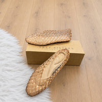 Marina Closed Back Cage Jelly V-Neck Water-Friendly Flat in Beige