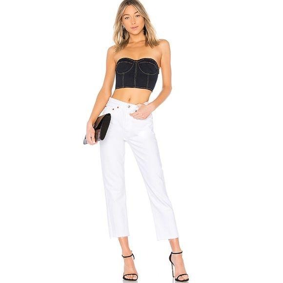 Denim Crop Top 498 Size Medium
