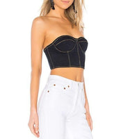 Denim Crop Top 498 Size Medium