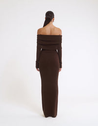 Winona Maxi Dress in Espresso