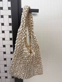 Casual Handmade Woven Hollow Beaded Shoulder Bag