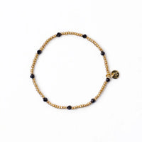 Ashley Stretch Bracelet Black + Gold