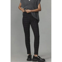 Anthropologie Black Plaid Pants in Black Motif