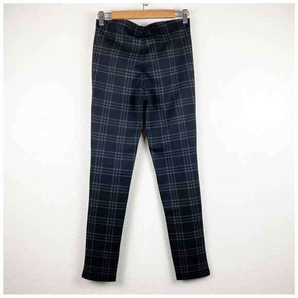 Anthropologie Black Plaid Pants in Black Motif