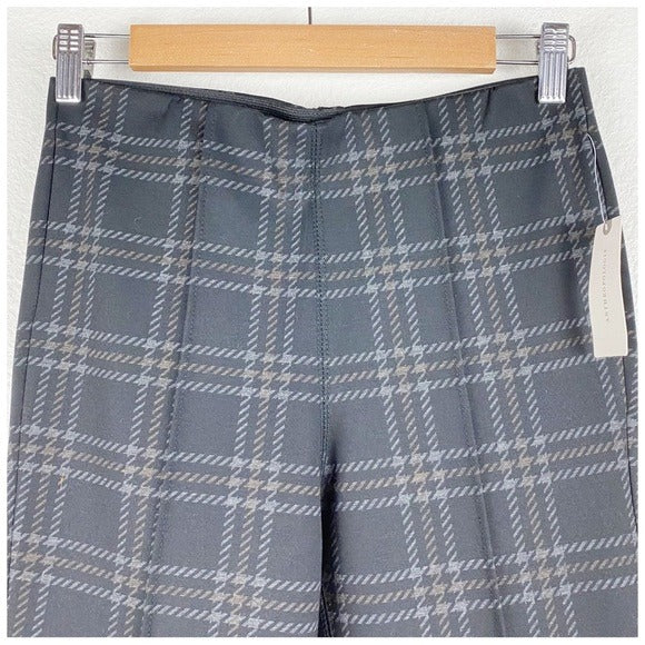 Anthropologie Black Plaid Pants in Black Motif
