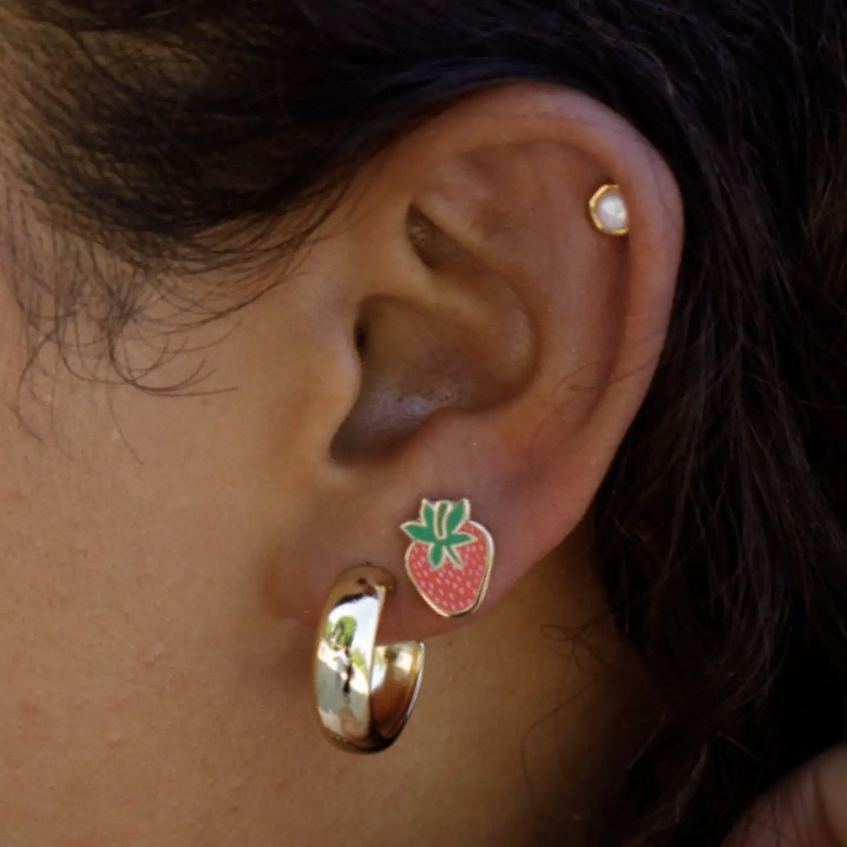 Strawberry Enamel Stud Earrings