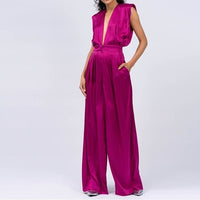 Fuchsia Maxi Draped Jumpsuit