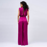 Fuchsia Maxi Draped Jumpsuit