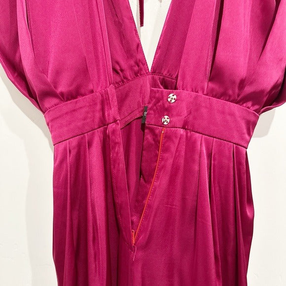 Fuchsia Maxi Draped Jumpsuit