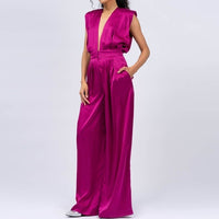 Fuchsia Maxi Draped Jumpsuit