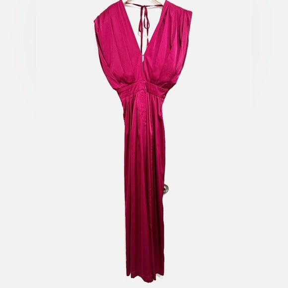 Fuchsia Maxi Draped Jumpsuit
