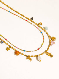 Ninah 18K Gold Non-Tarnish Seahorse Charm Layered Necklace