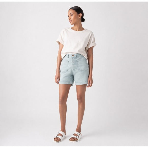 Cotton Japanese Twill Stewart Short in Light Blue - 2