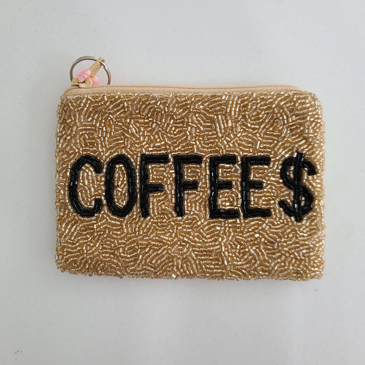 Coffee Money Beaded Coin Purse