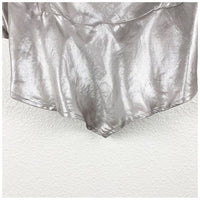 Cassandra Metallic Blouse in Pewter