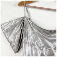 Cassandra Metallic Blouse in Pewter
