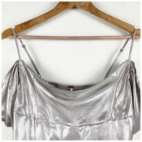 Cassandra Metallic Blouse in Pewter