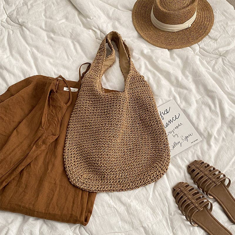 Summer Beach Woven Straw Shoulder Bag