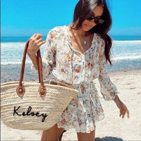Floral Silk Popover Mini Dress - Medium