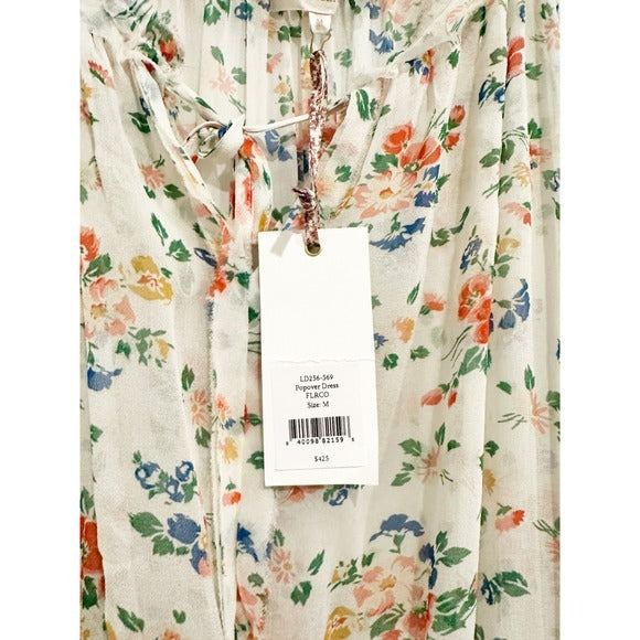 Floral Silk Popover Mini Dress - Medium