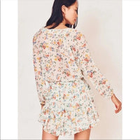 Floral Silk Popover Mini Dress - Medium