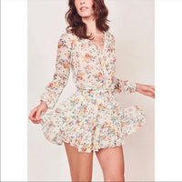 Floral Silk Popover Mini Dress - Medium