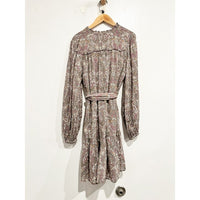 Calanthe Mini Shirt Dress in Neutral Motif - XS