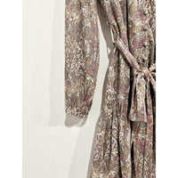 Calanthe Mini Shirt Dress in Neutral Motif - XS