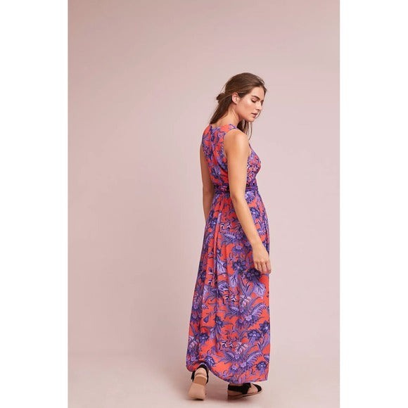 Macie Maxi Dress in Red Pattern - 10