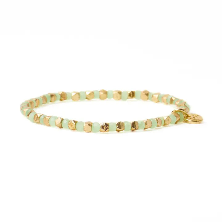 Louise Stretch Bracelet Mint + Gold