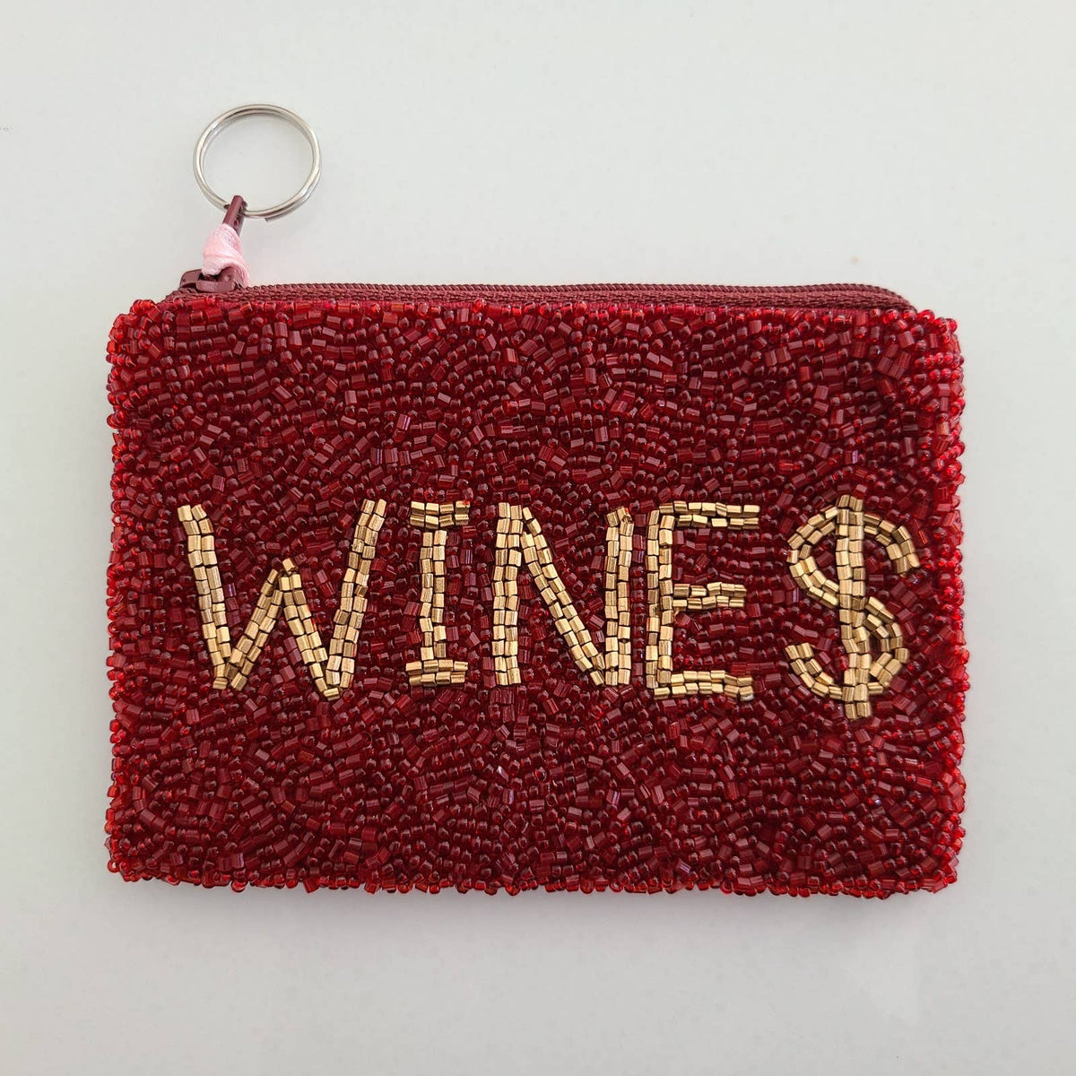Wine Money Beaded Coin Purse
